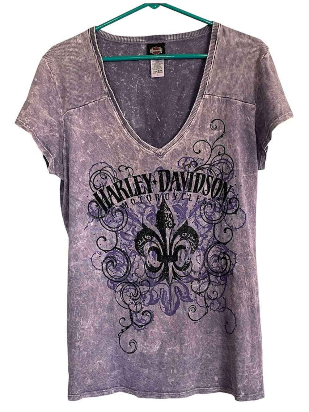 Harley-Davidson “Aruba” Women's Purple V-Neck Graphic Tee
